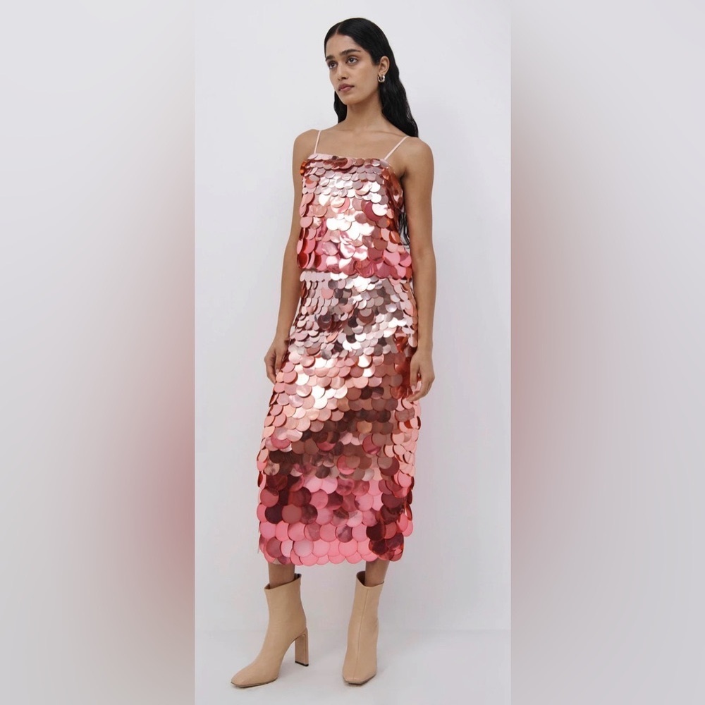 SIMKHAI SKIRT Style 123-3027 sequin discs peony Sz 2